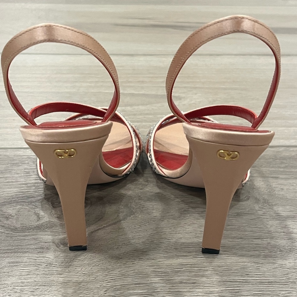 Valentino Garavani Dans Le Foyer Satin Sandal With Crystals 105 mm Size EU 38 - Picture 9 of 15